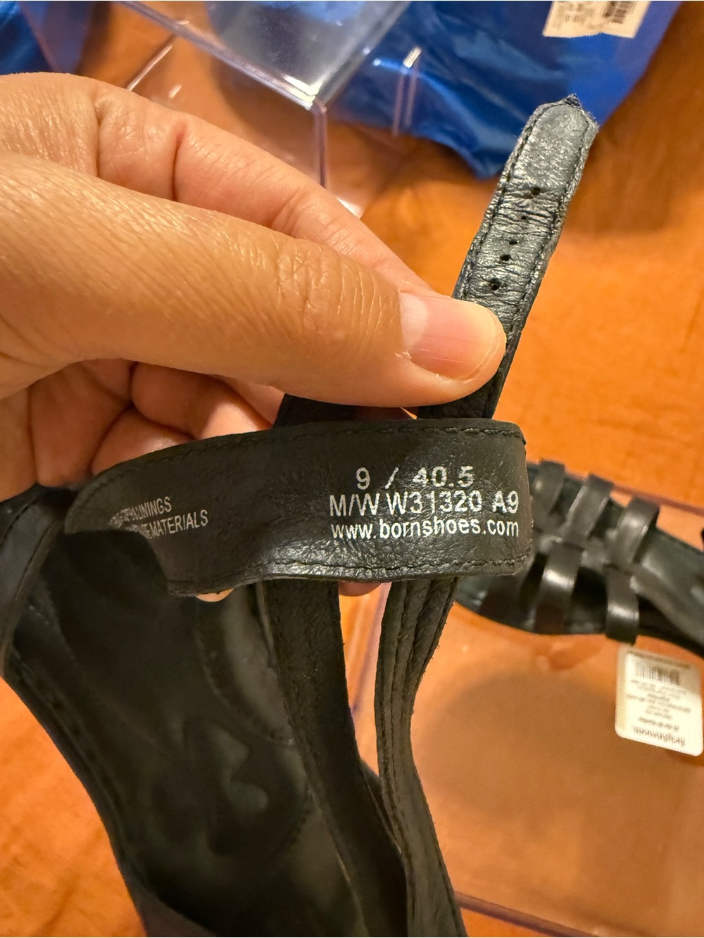 Born Black Leather Woven Ankle-Strap Sandals - Picture 2 of 3